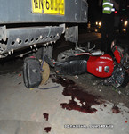 大貨車砰翻摩托車  九歲男遭碾軋身亡